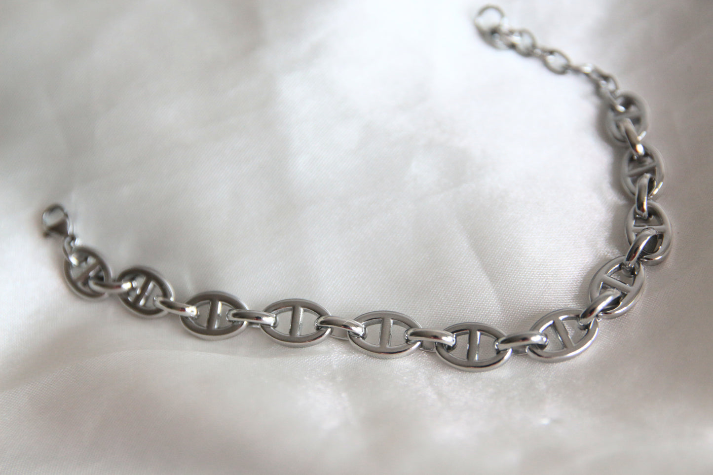 Bracelet maillons marine argenté - ANITA