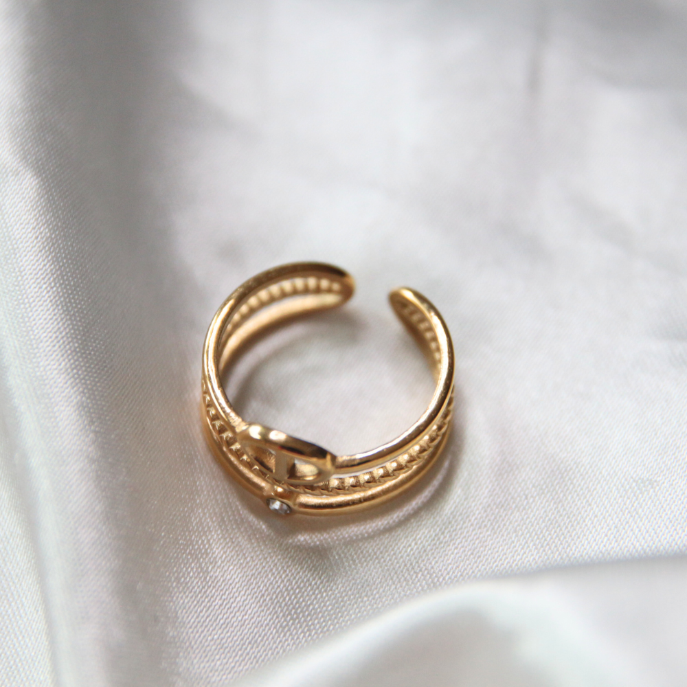 Bague dorée marine - LOVINA