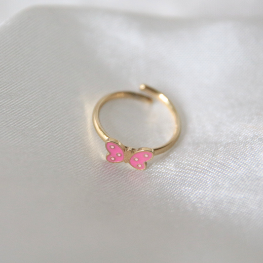 Bague enfant papillon rose