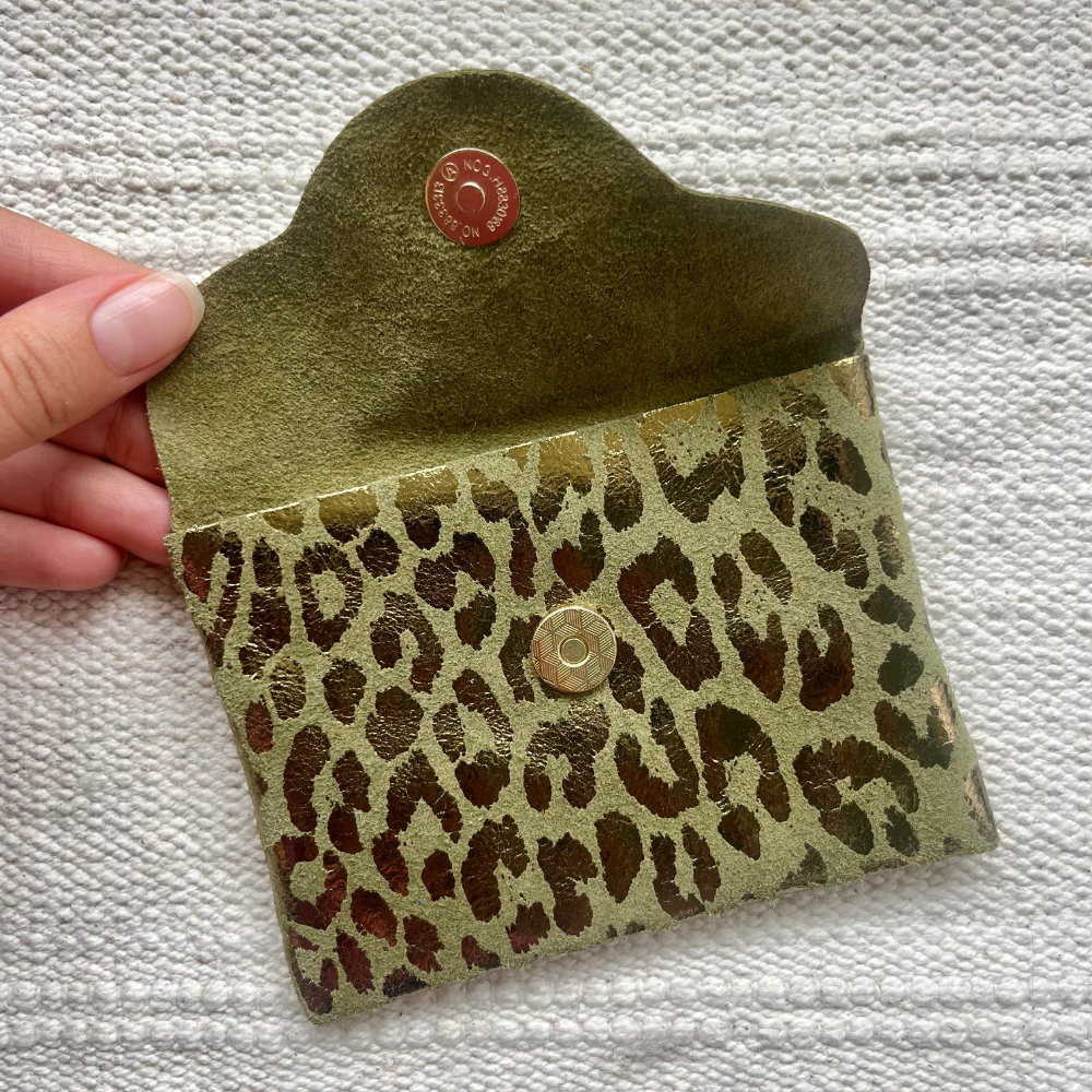 Porte-cartes cuir léopard - GRAND FORMAT