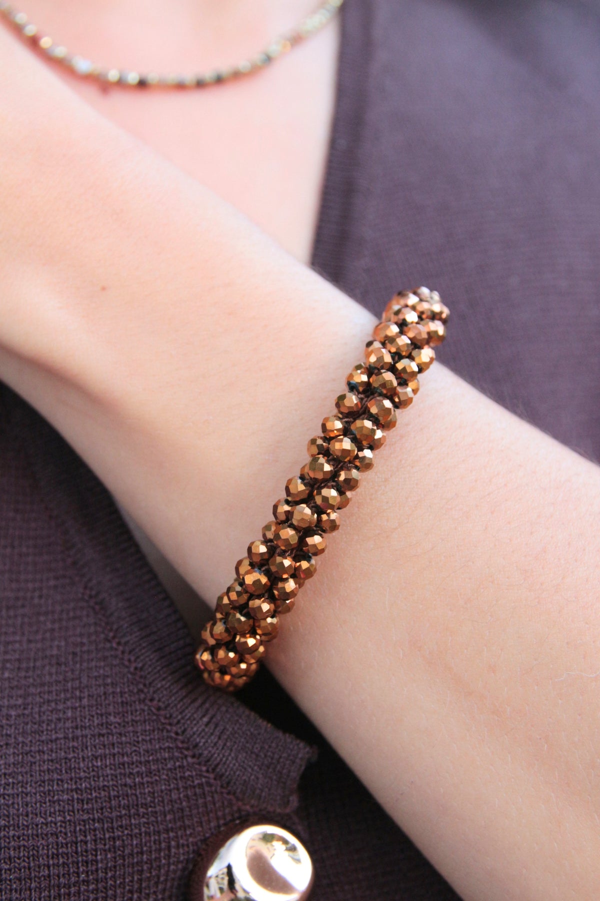 Bracelet bronze irisé - CARAMEL