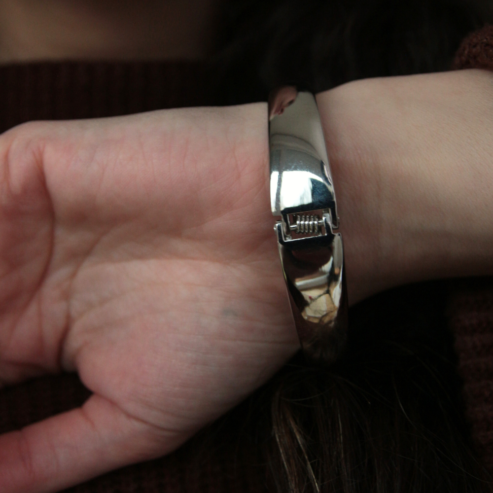 Bracelet jonc goutte argenté - ALICIA
