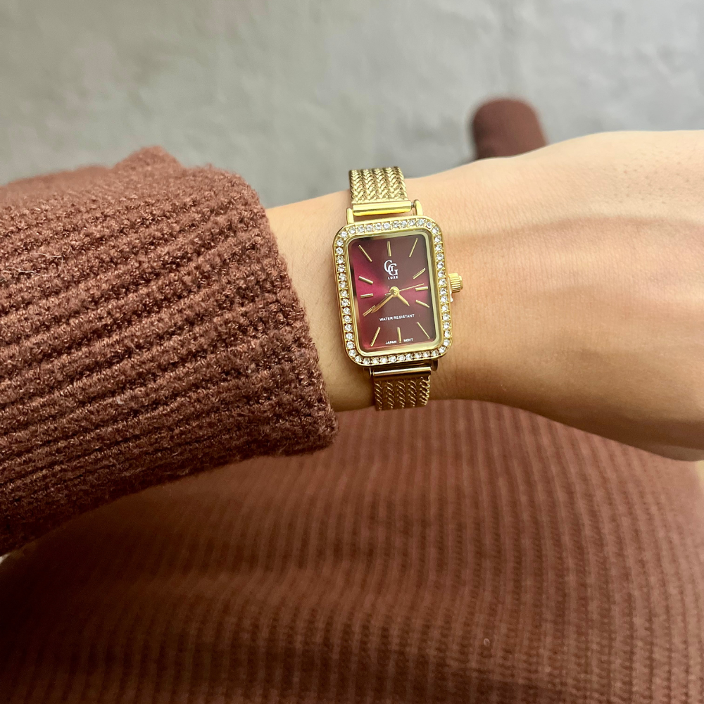Montre bordeaux strass femme - MELIA