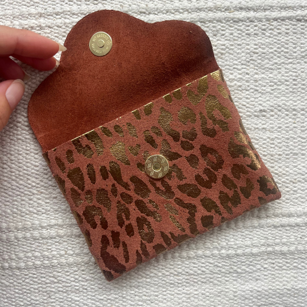 Porte-cartes cuir léopard - GRAND FORMAT