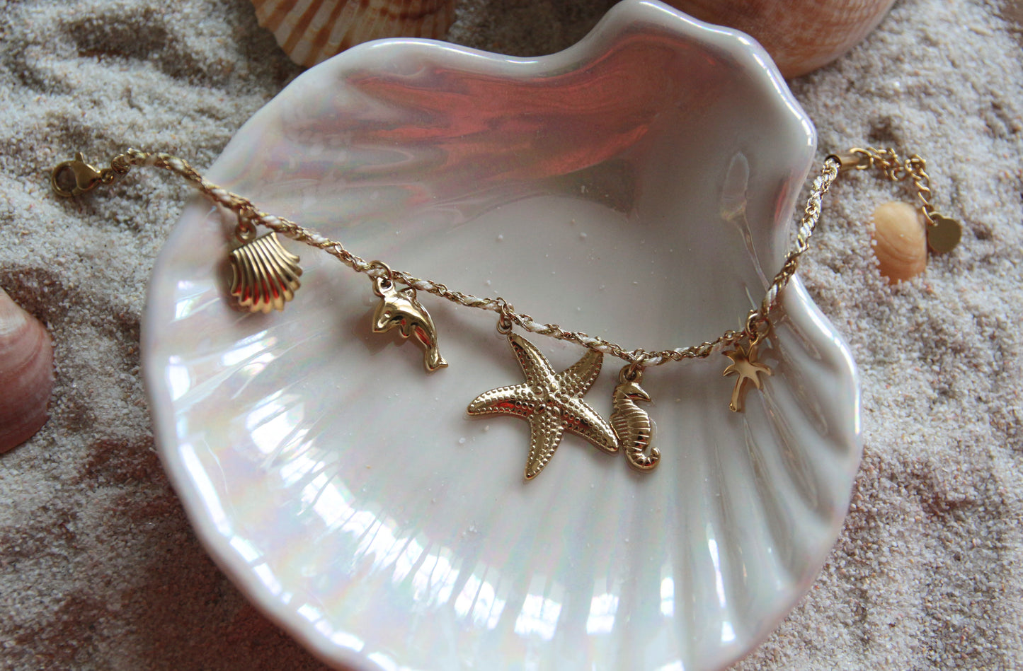 Bracelet cordon beige doré - IBIZA