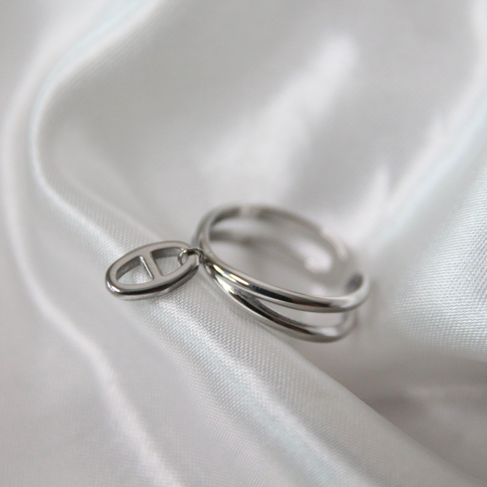 Bague breloque marine argentée - Lova