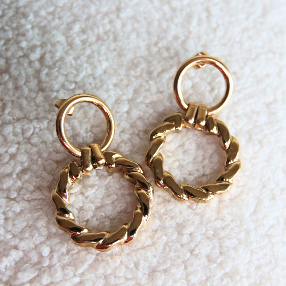 Boucles d'oreilles double anneau - GABRIELLE