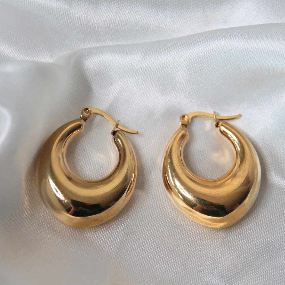 Boucles d'oreilles créoles dorées - Clémence