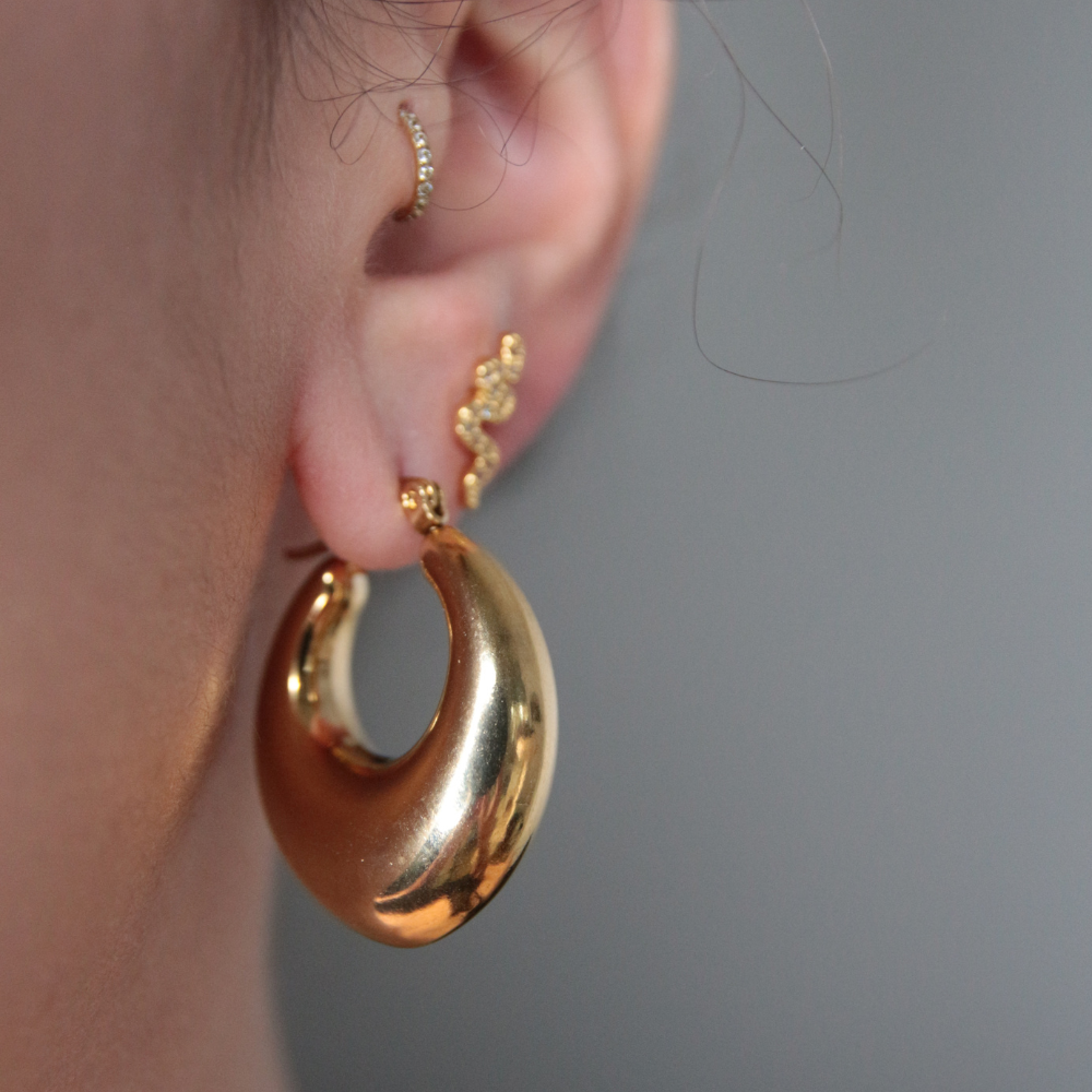 Boucles d'oreilles créoles dorées - Clémence