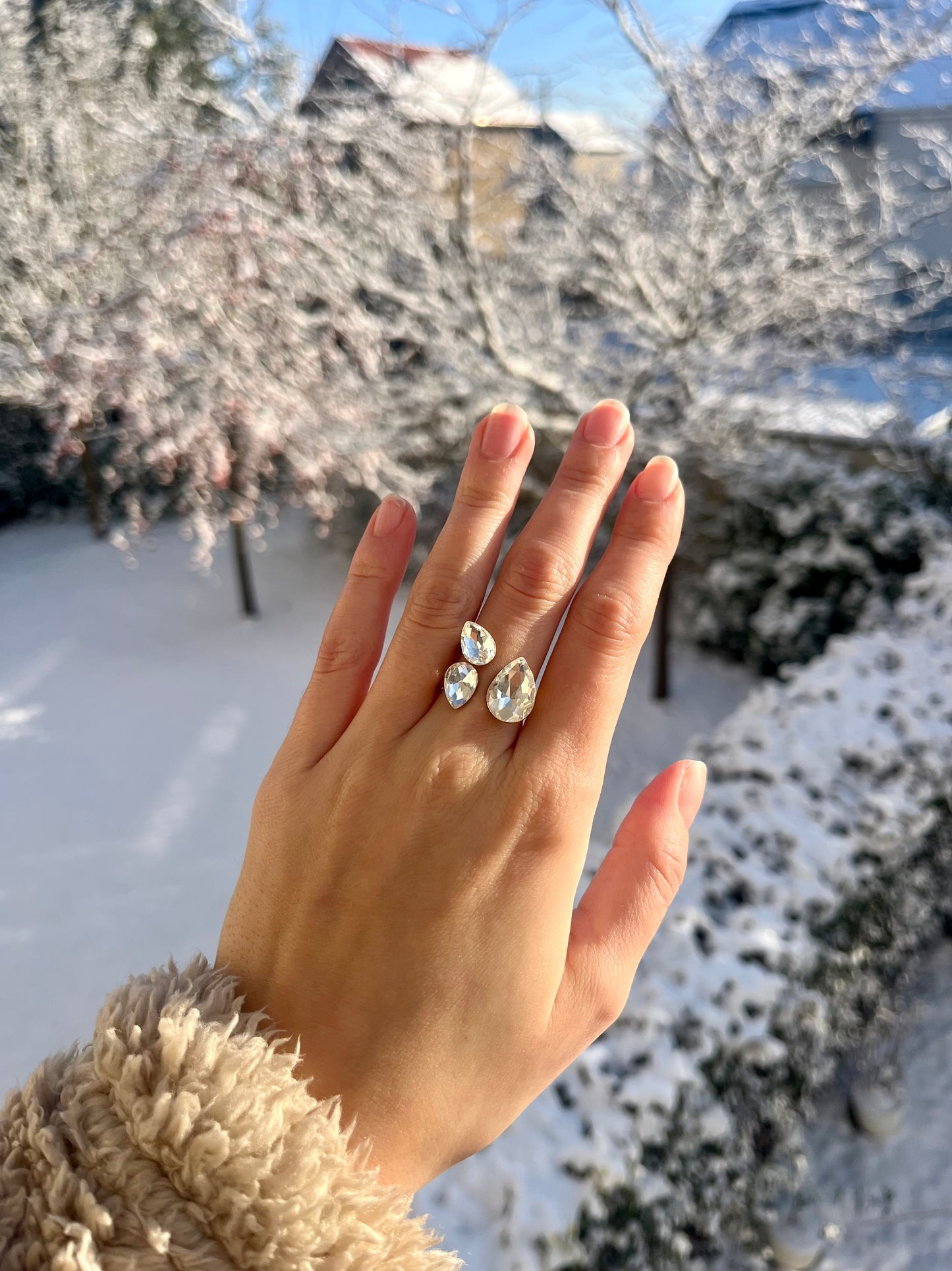 Bague strass blanche - SHINY