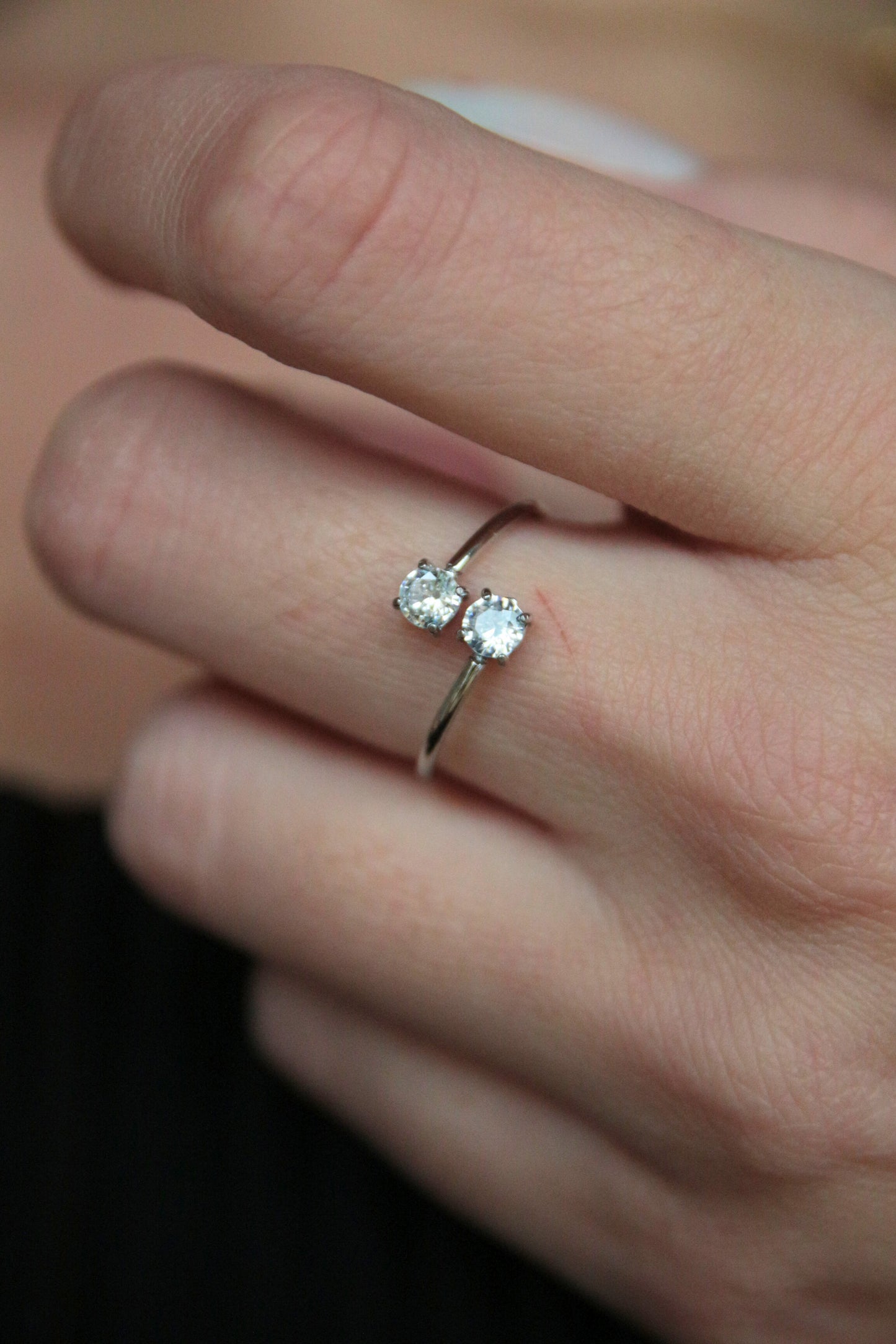 Bague double strass - Théa