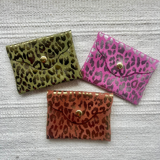 Porte-cartes cuir léopard - GRAND FORMAT