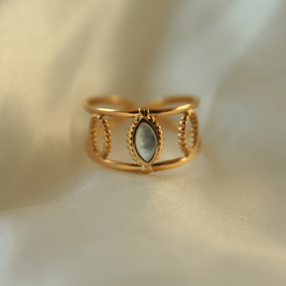 Bague pierre nacre - Athéna