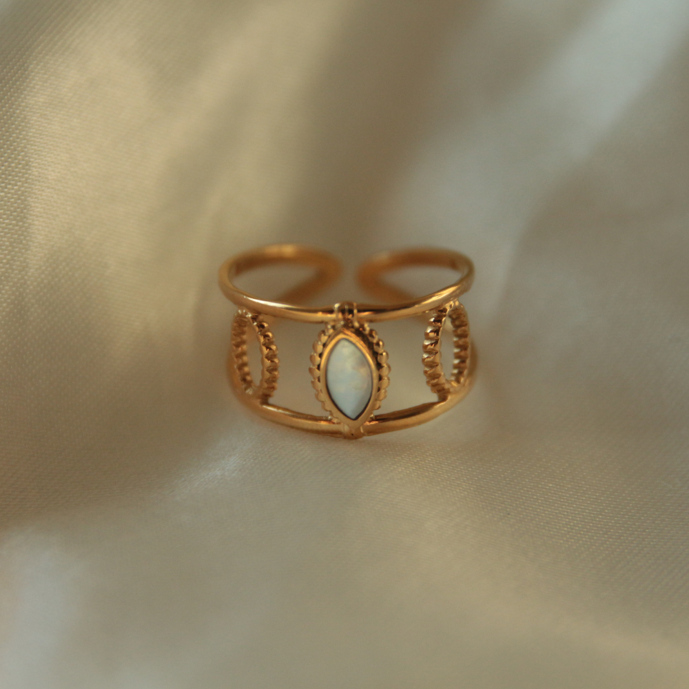 Bague pierre nacre - Athéna