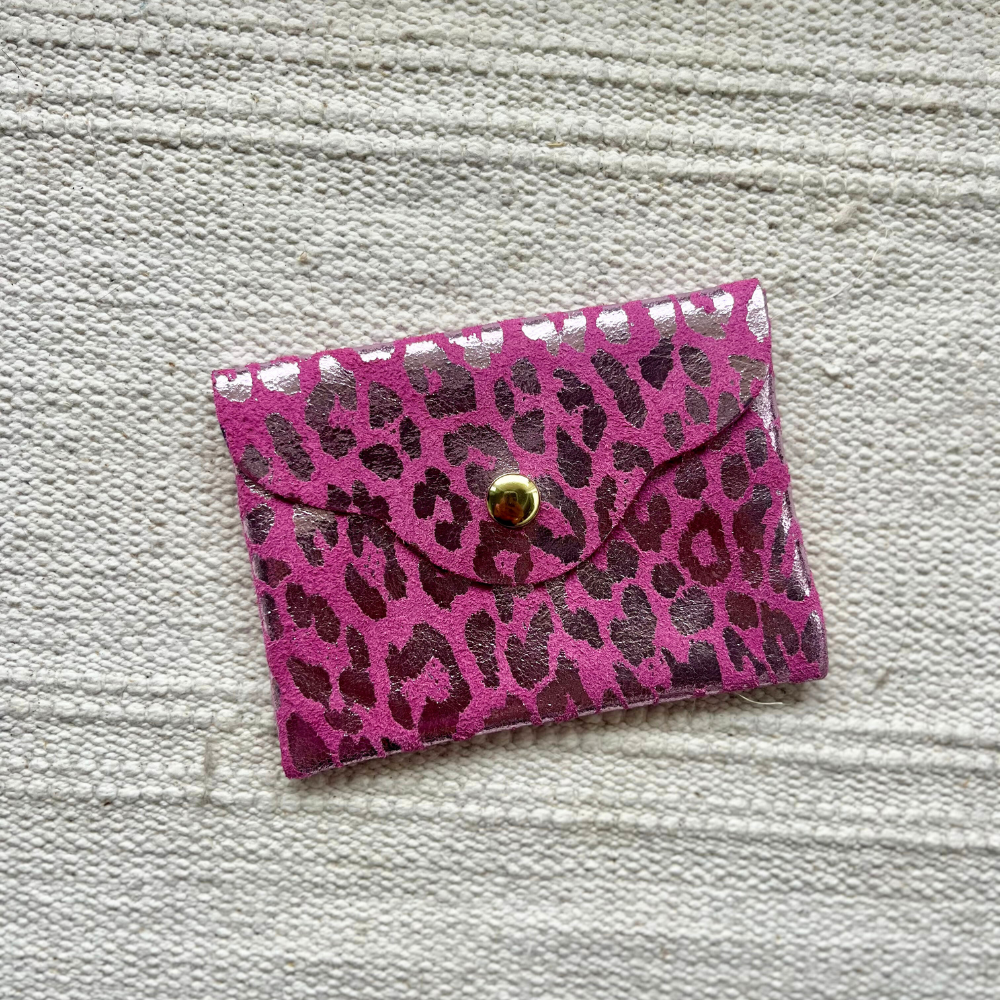 Porte-cartes cuir léopard - GRAND FORMAT