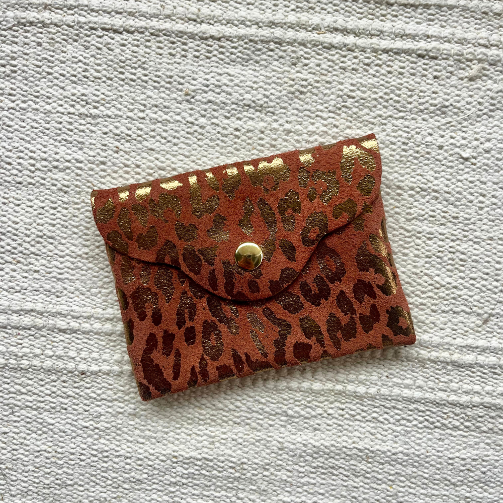 Porte-cartes cuir léopard - GRAND FORMAT