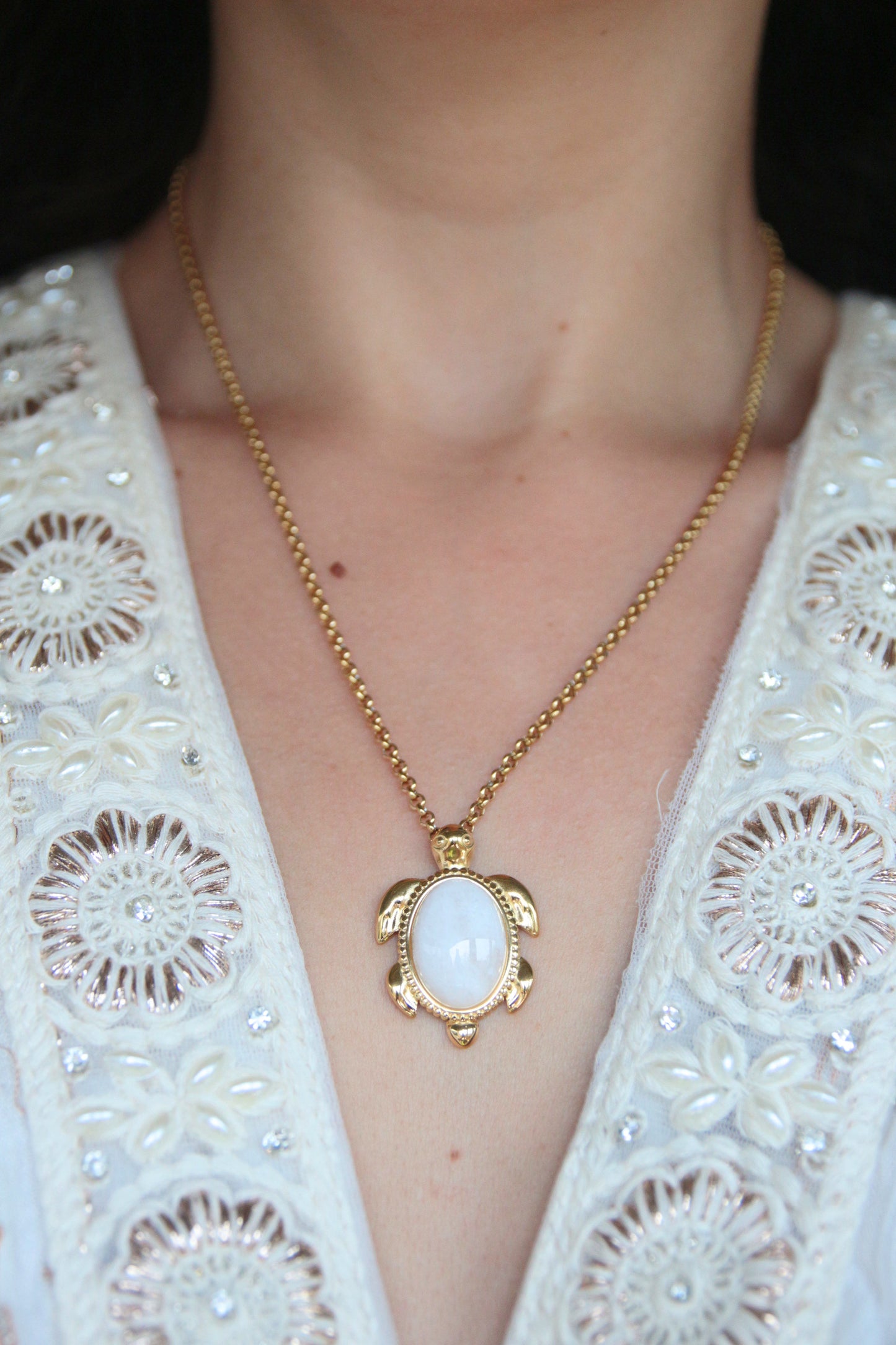 Collier tortue pierre - KAMAE