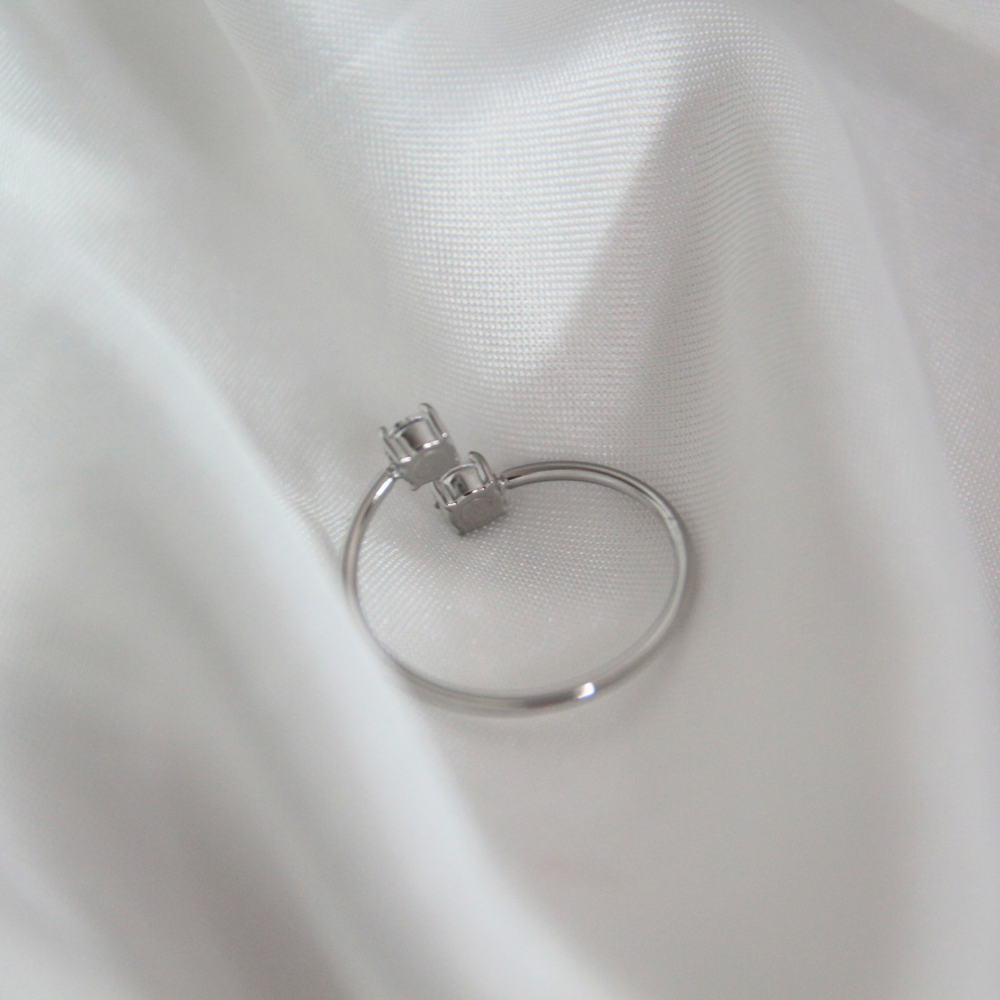 Bague double strass - Théa