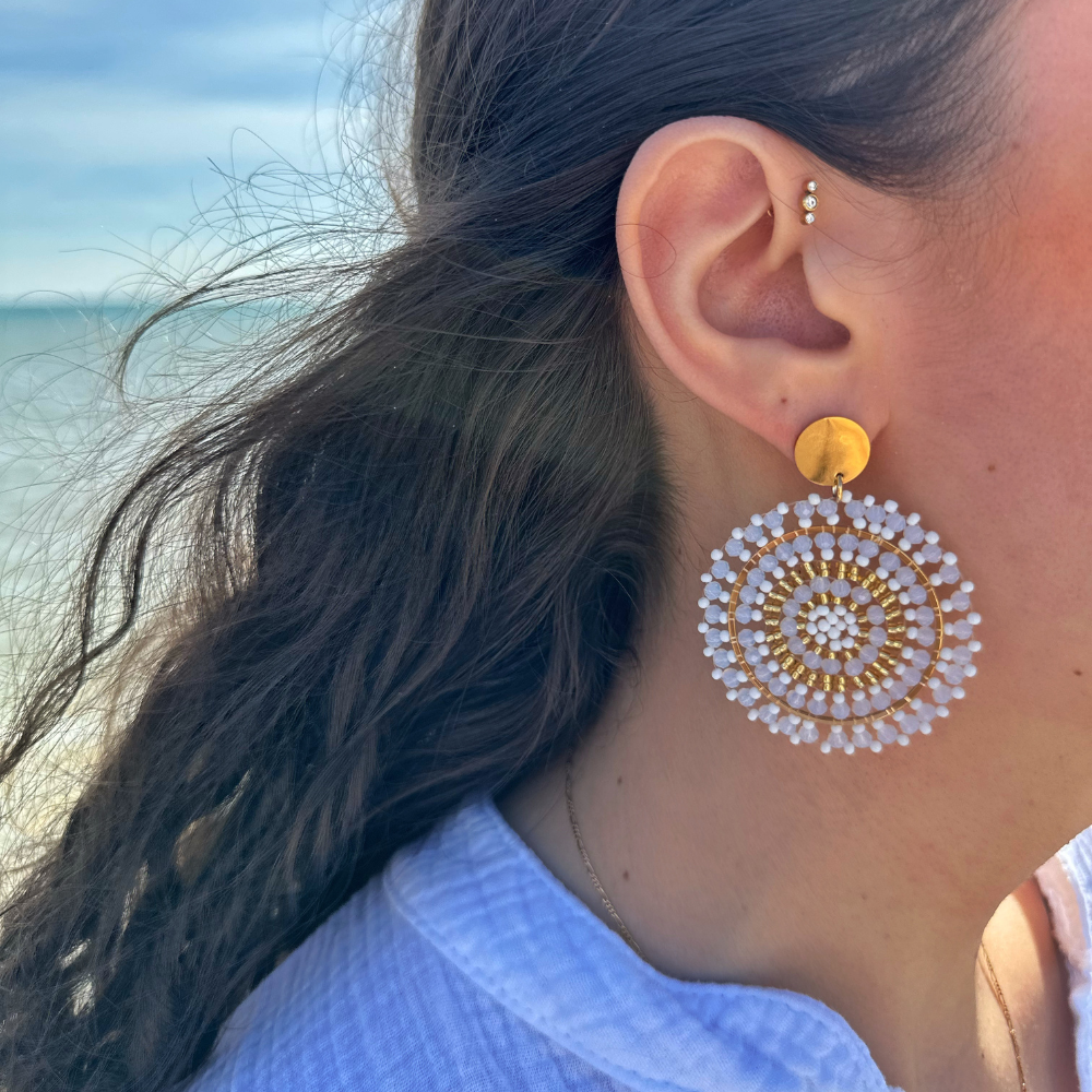Boucles d'oreilles pendantes perles - Océane