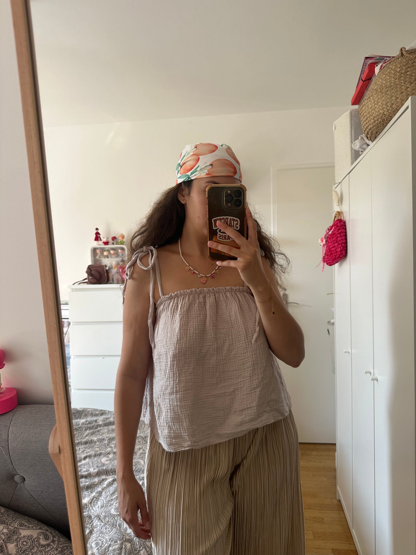 Foulard touché soie orange