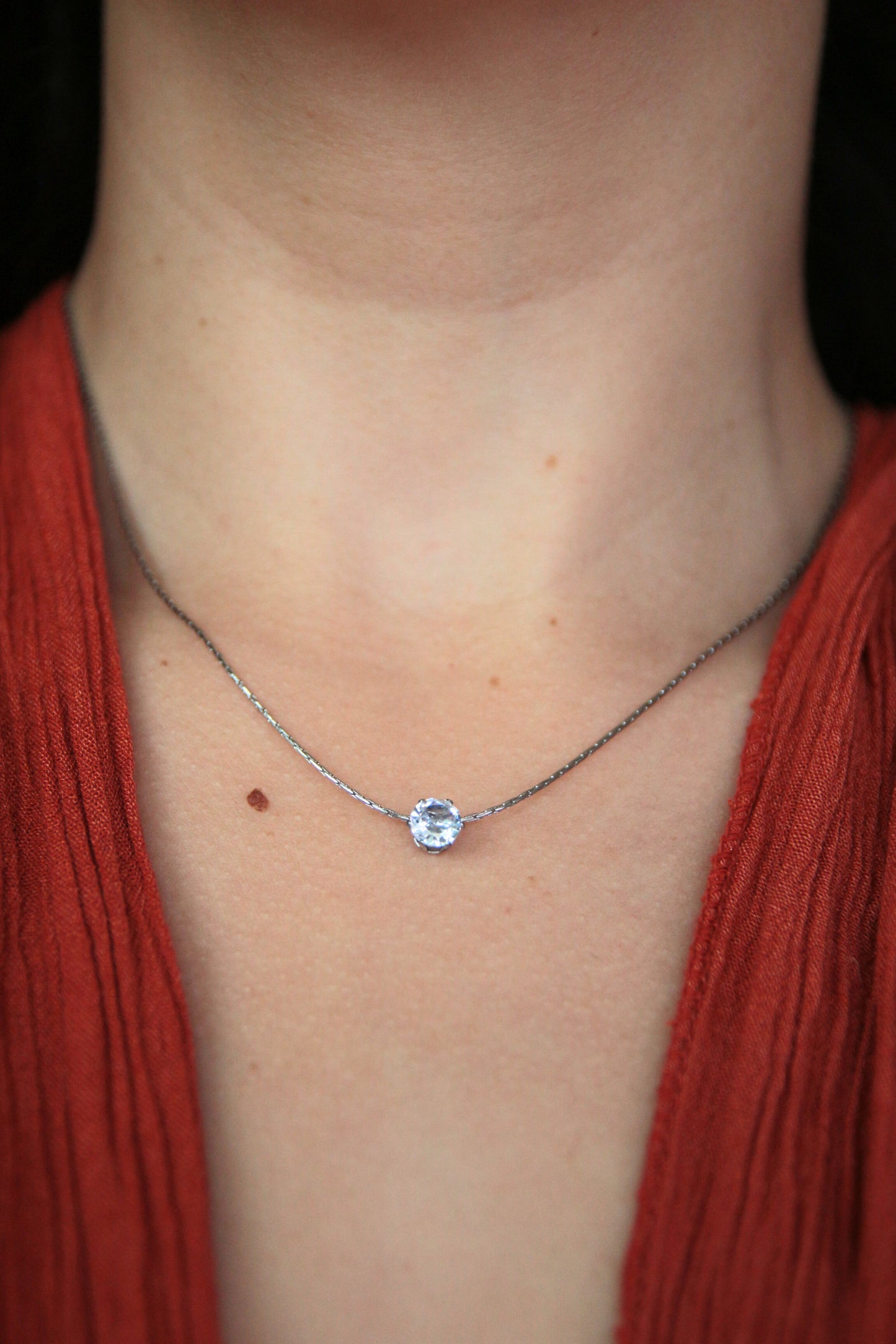 Collier strass argenté