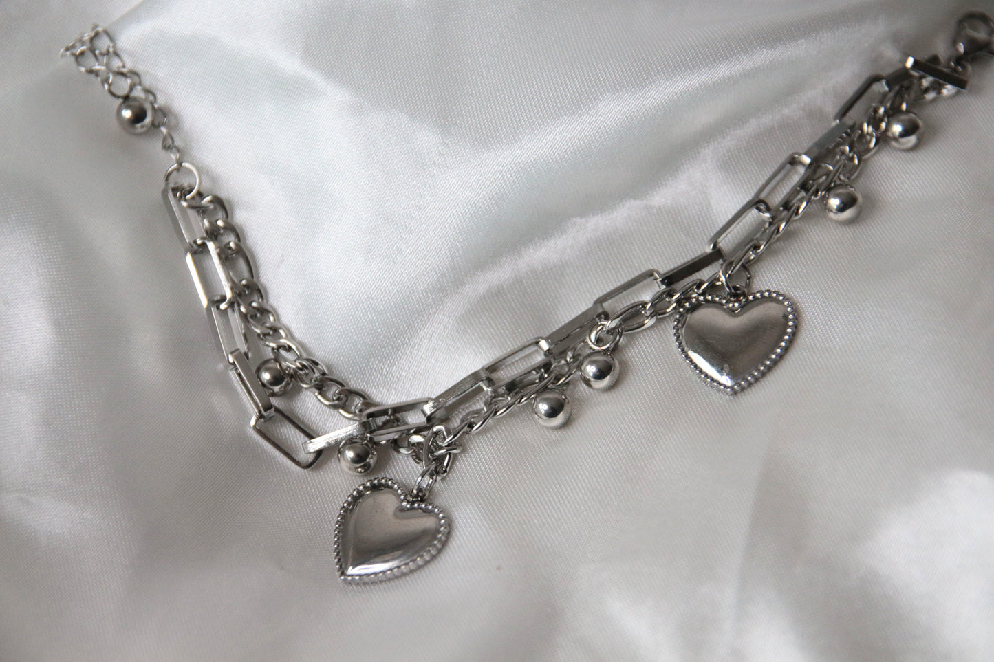 Bracelet breloques coeurs