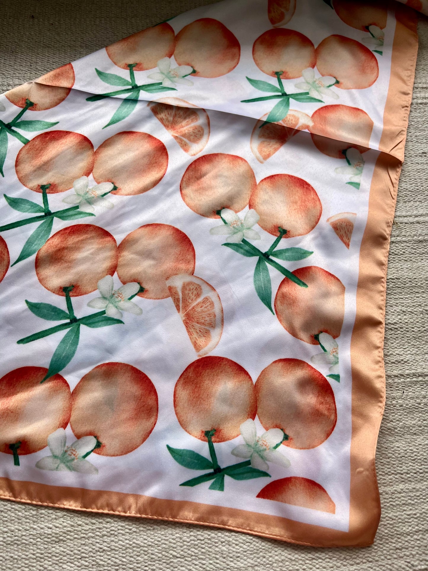 Foulard touché soie orange