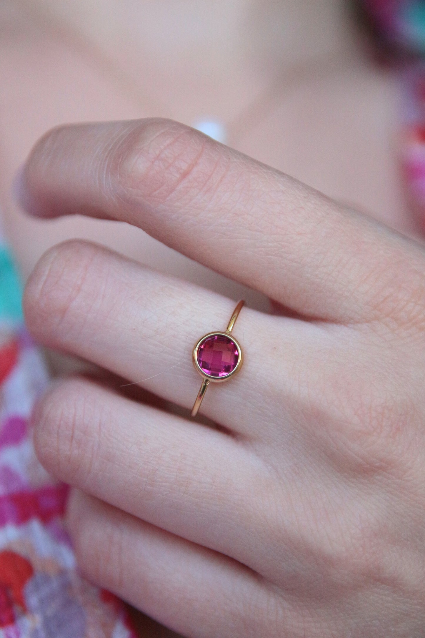 Bague pierre rose