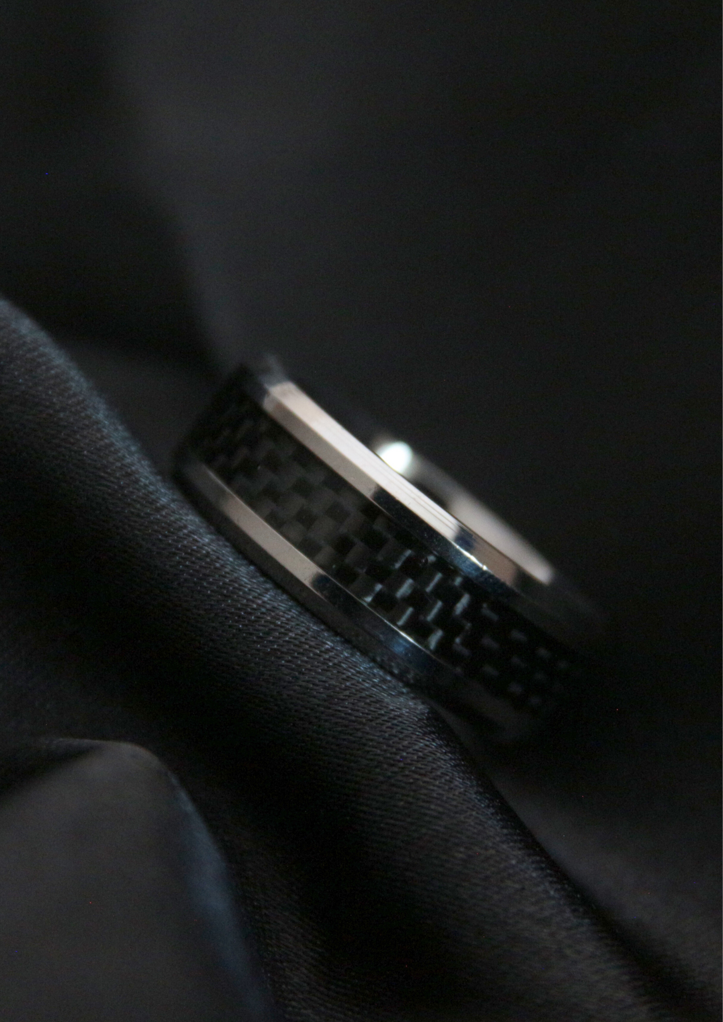 Bague homme anneau fibre de carbonne