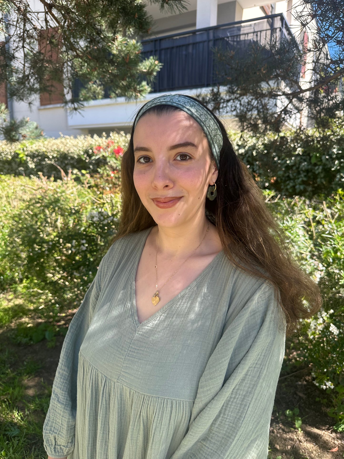 Ruban cheveux motifs - KAKI