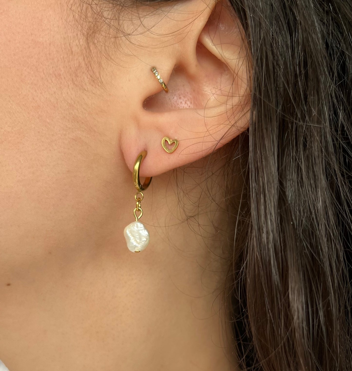 Boucles d'oreilles perle d'eau douce - PERLA (fait main)