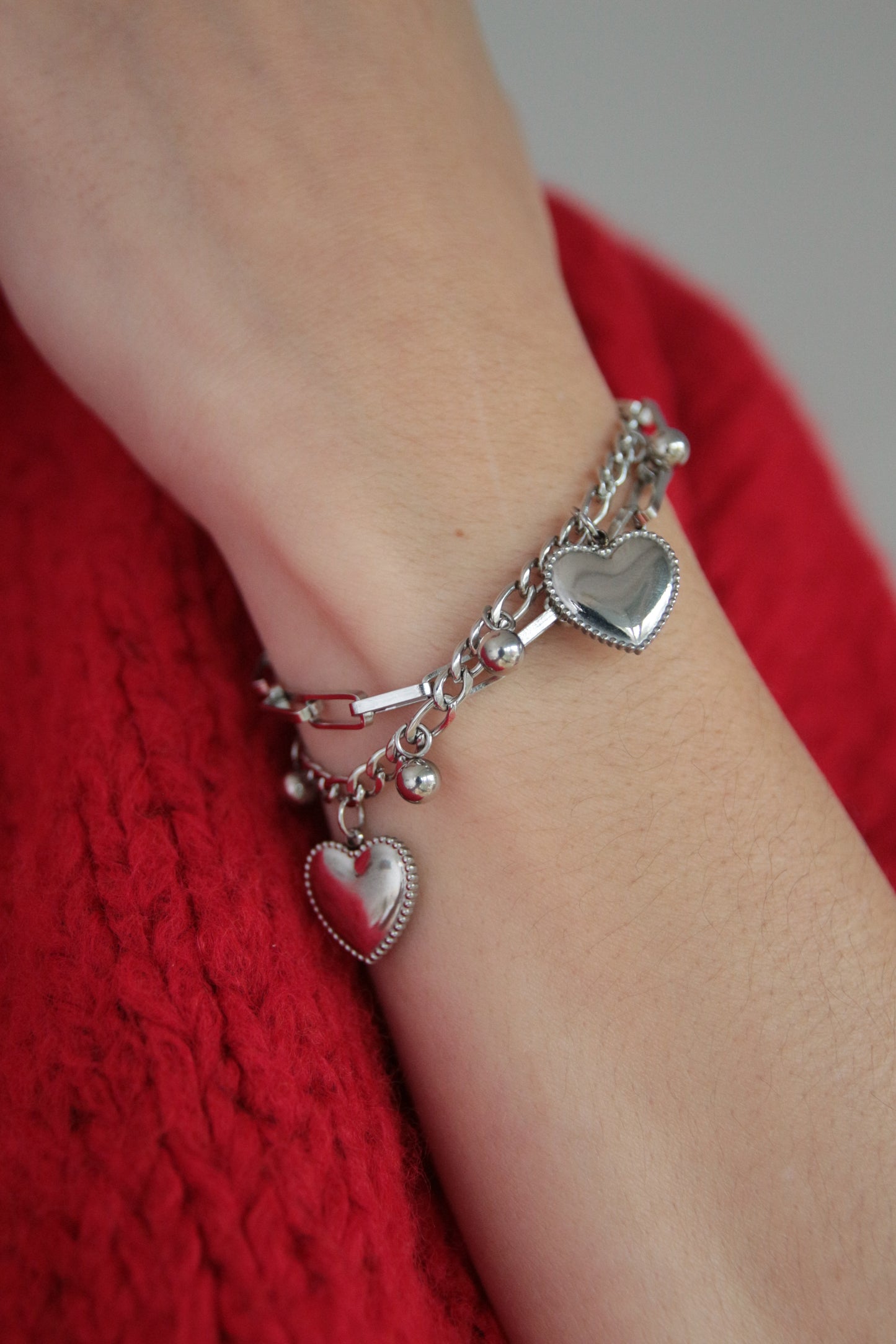 Bracelet breloques coeurs