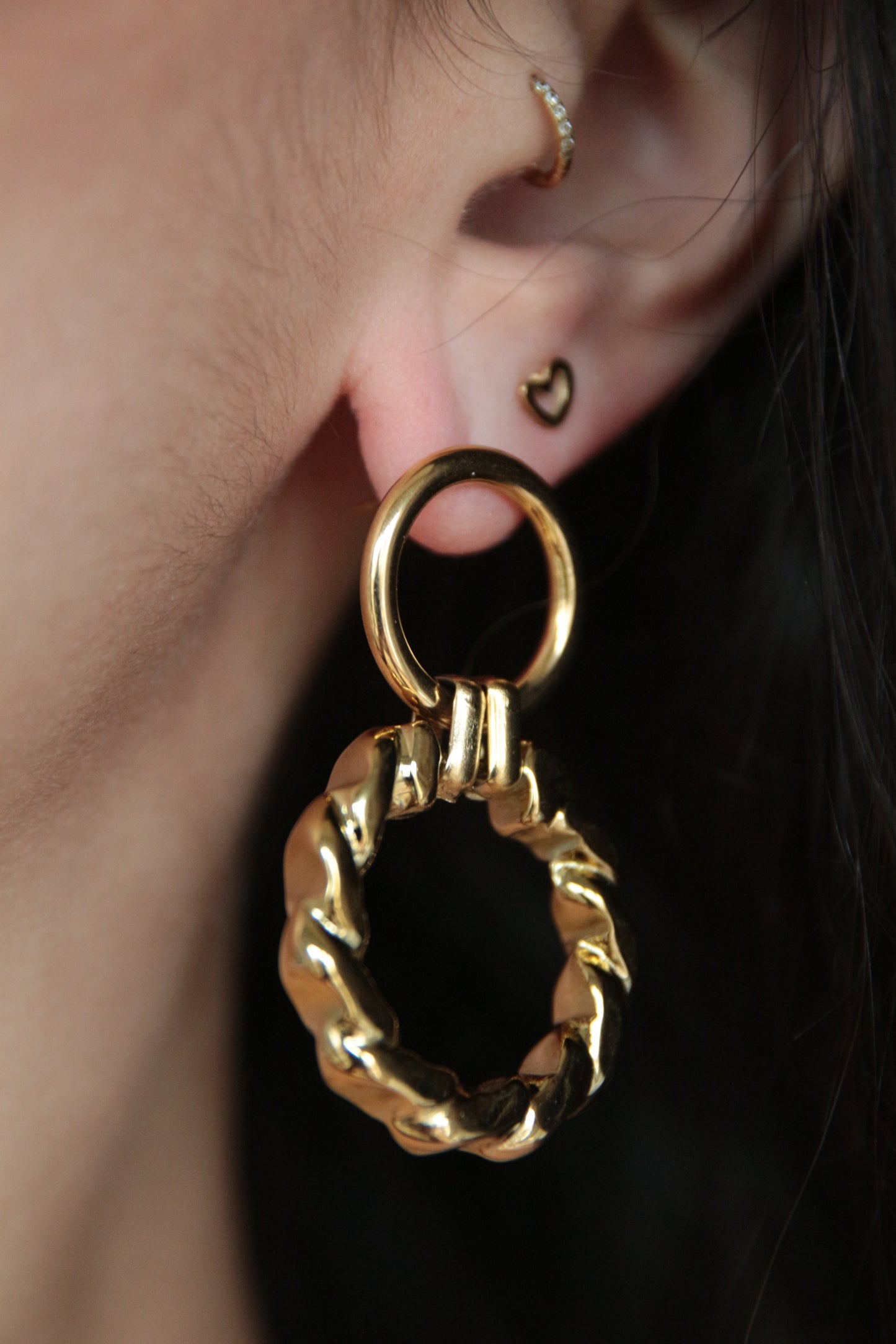 Boucles d'oreilles double anneau - GABRIELLE