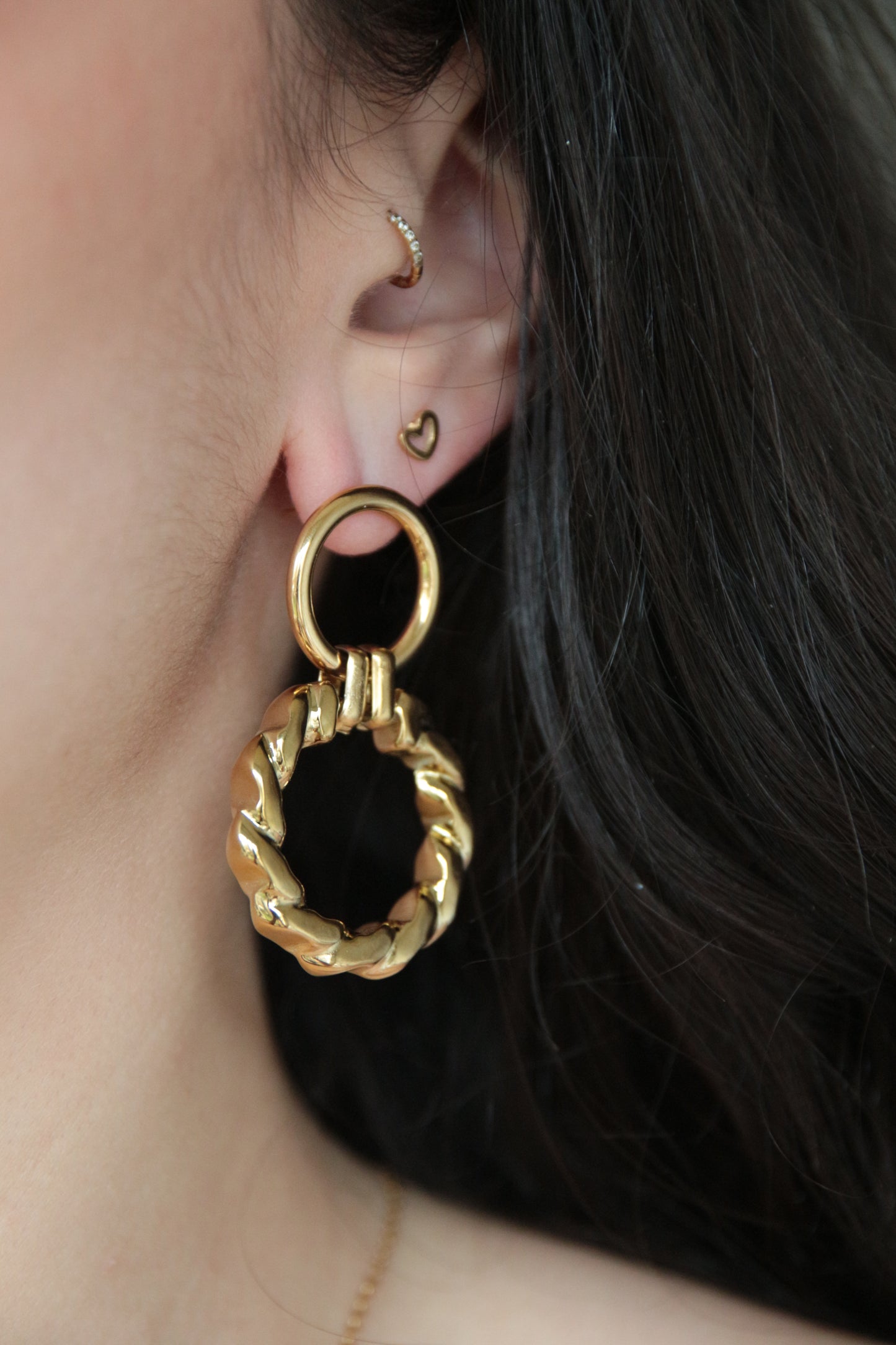 Boucles d'oreilles double anneau - GABRIELLE