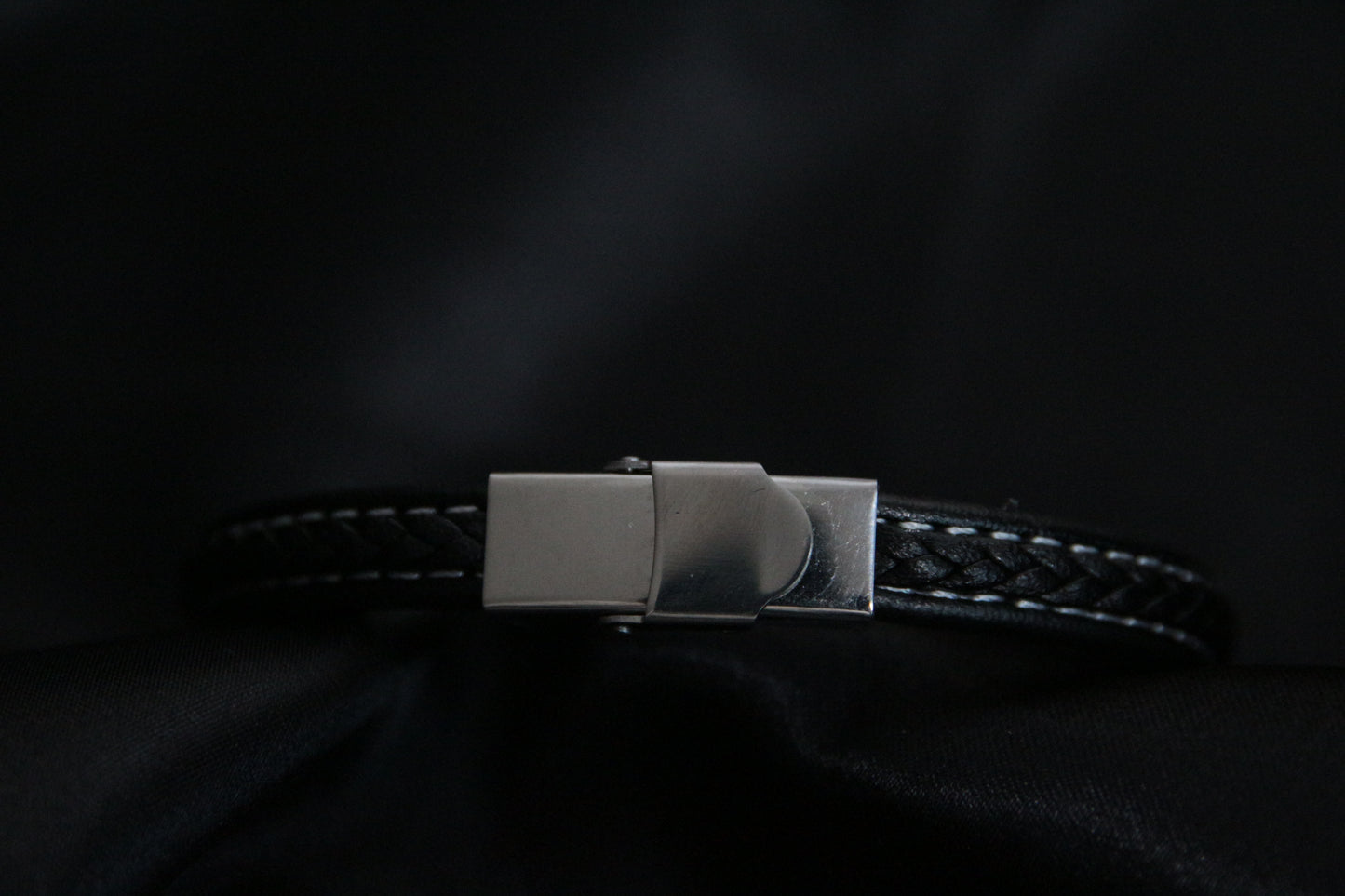 Bracelet cuir homme noir - JAMES
