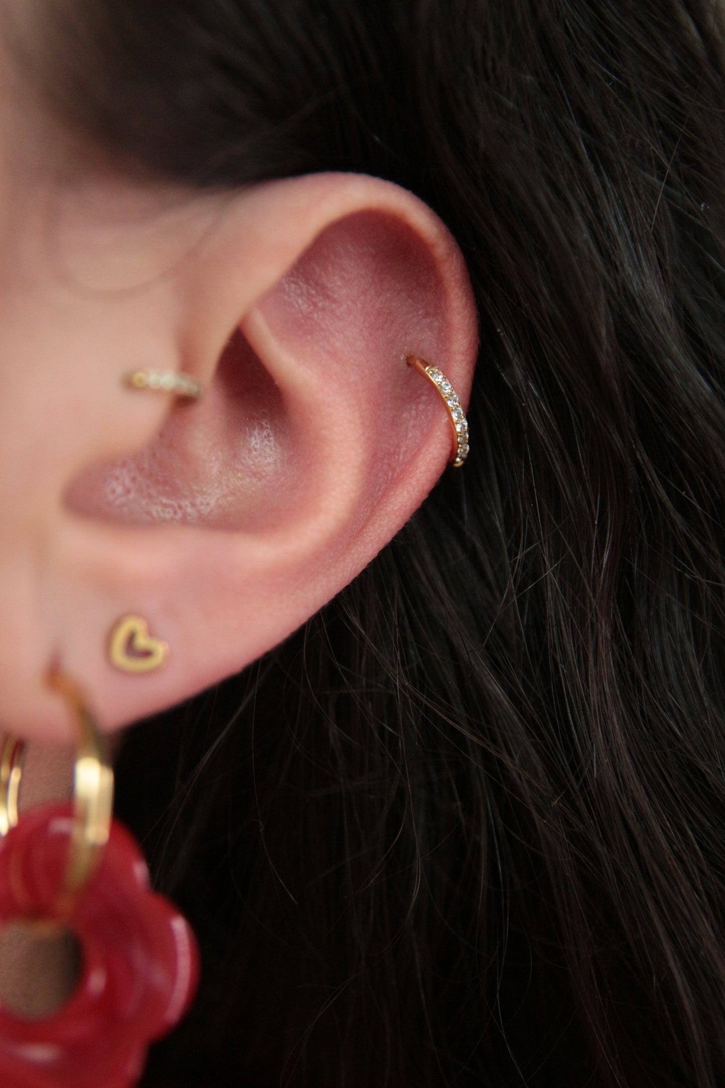 Piercing anneau helix 10mm doré