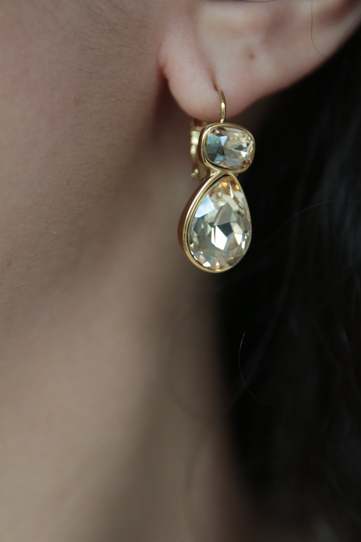Boucles d'oreilles zircons colorés
