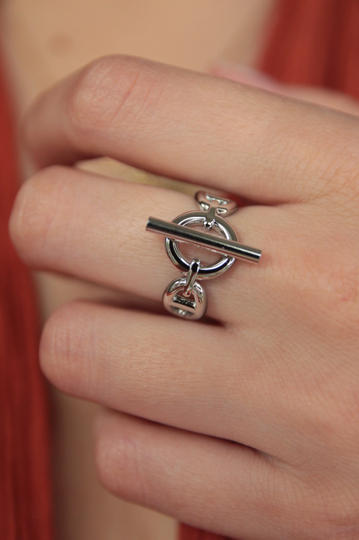 Bague maille marine argentée - MARINA