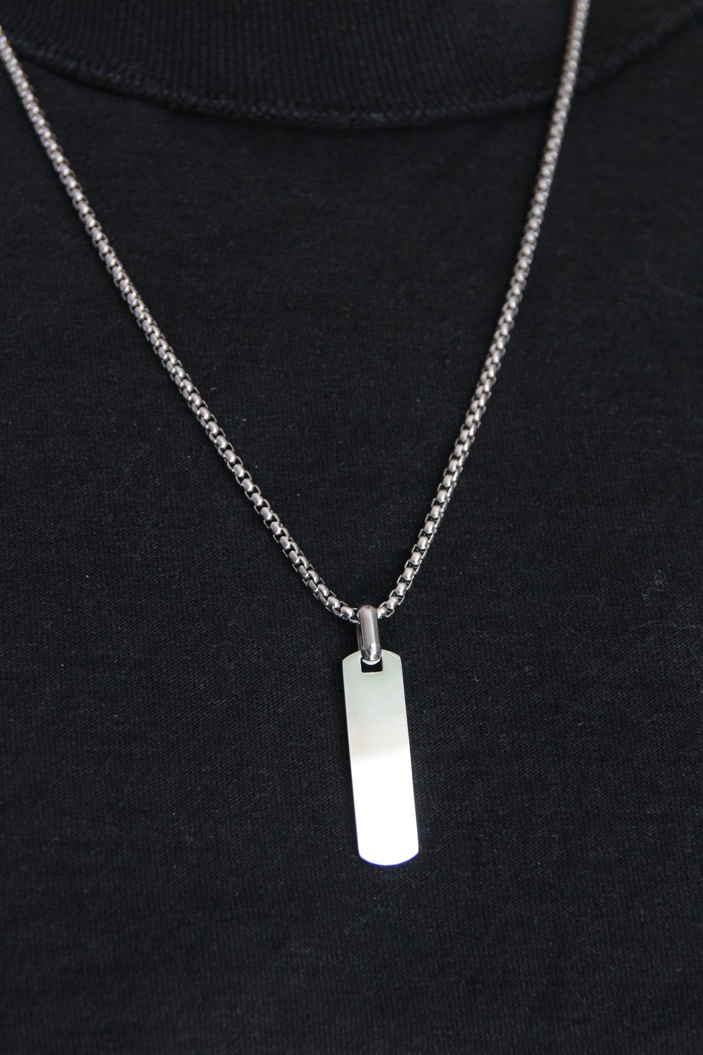 Collier homme médaillon argenté - ENZO