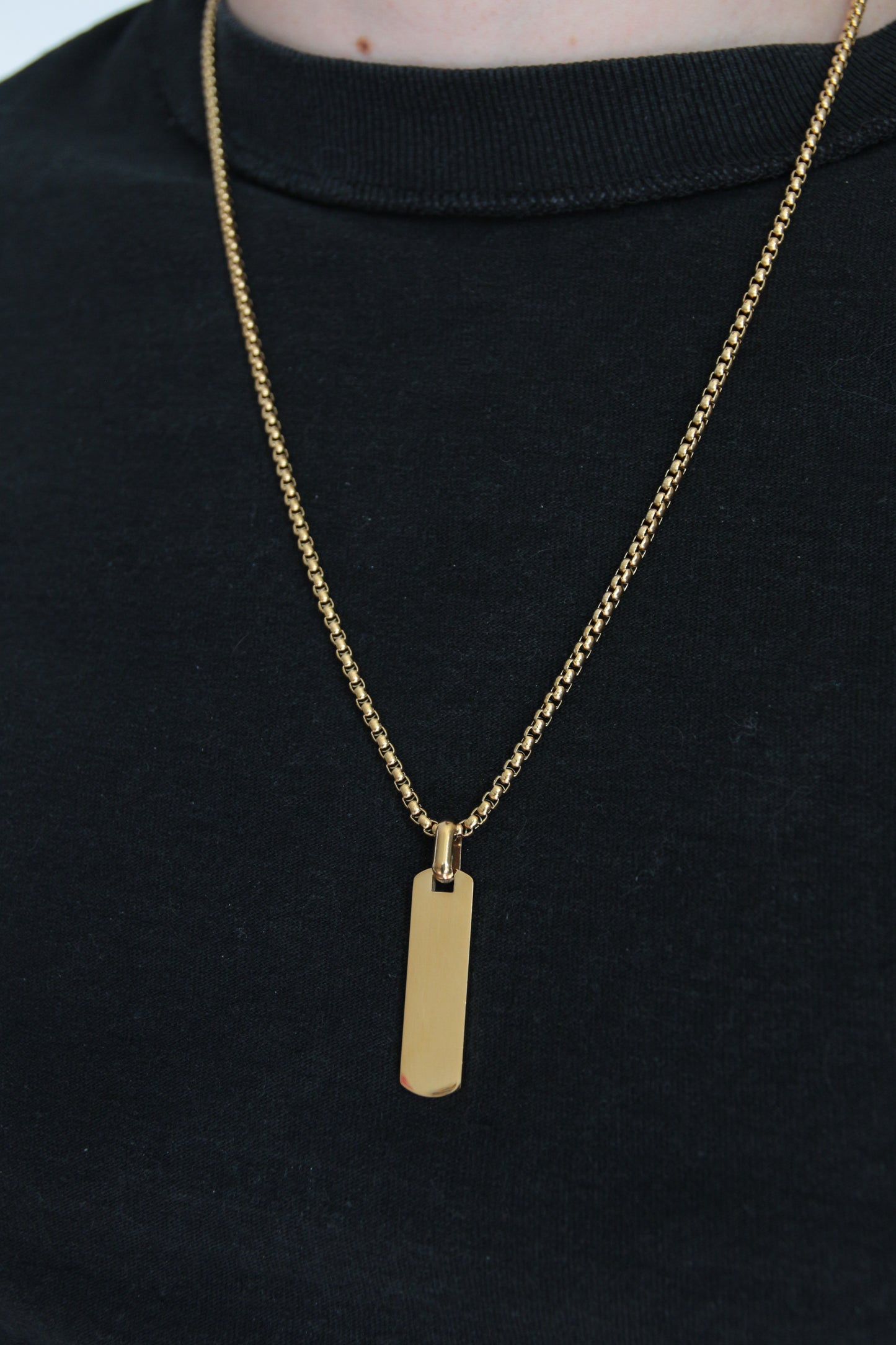 Collier homme médaillon doré - ENZO