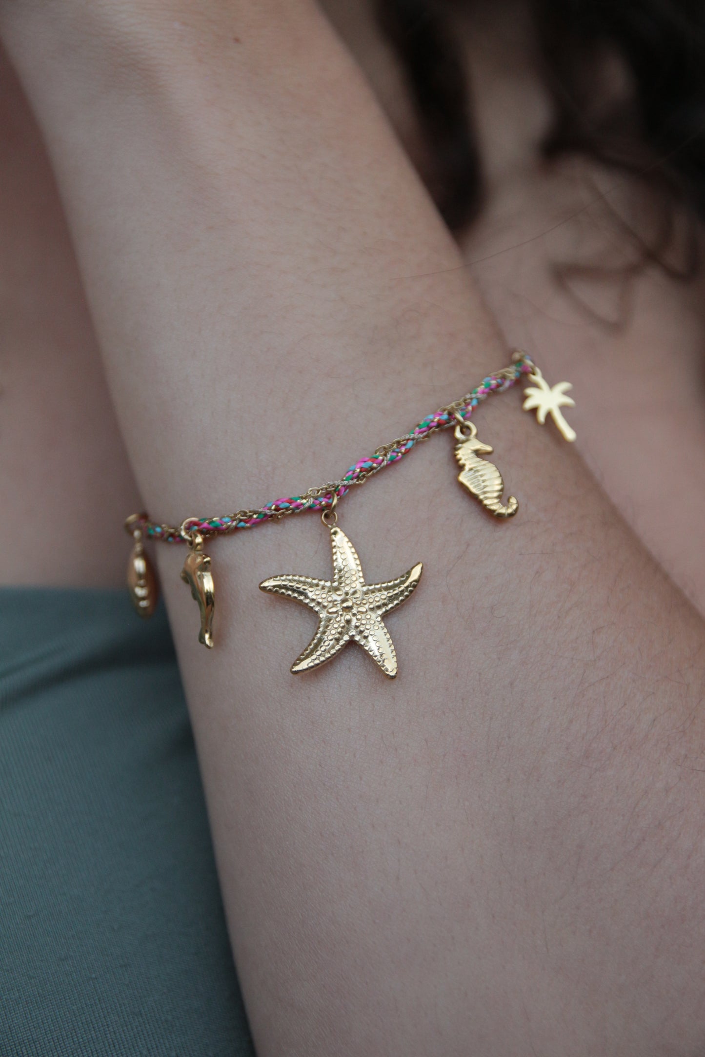 Bracelet cordon rose doré - IBIZA