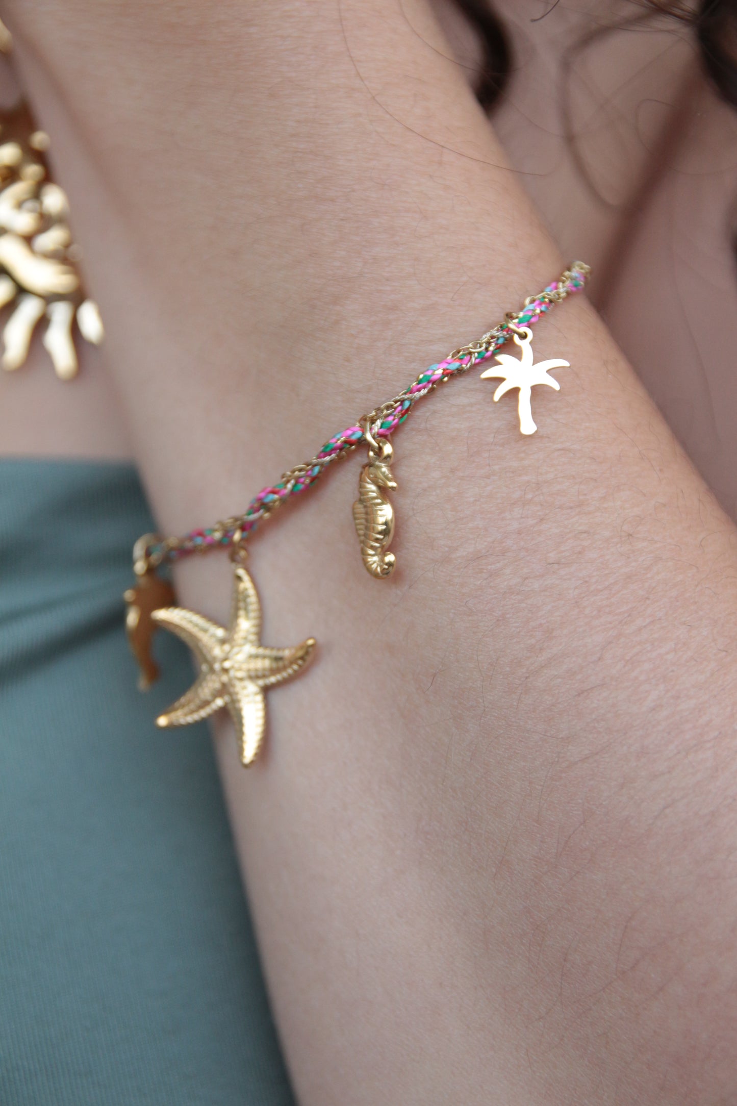 Bracelet cordon rose doré - IBIZA