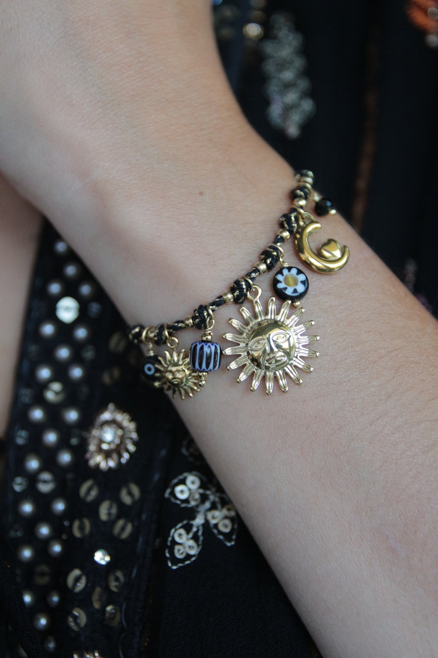 Bracelet cordon noir - ALOHA