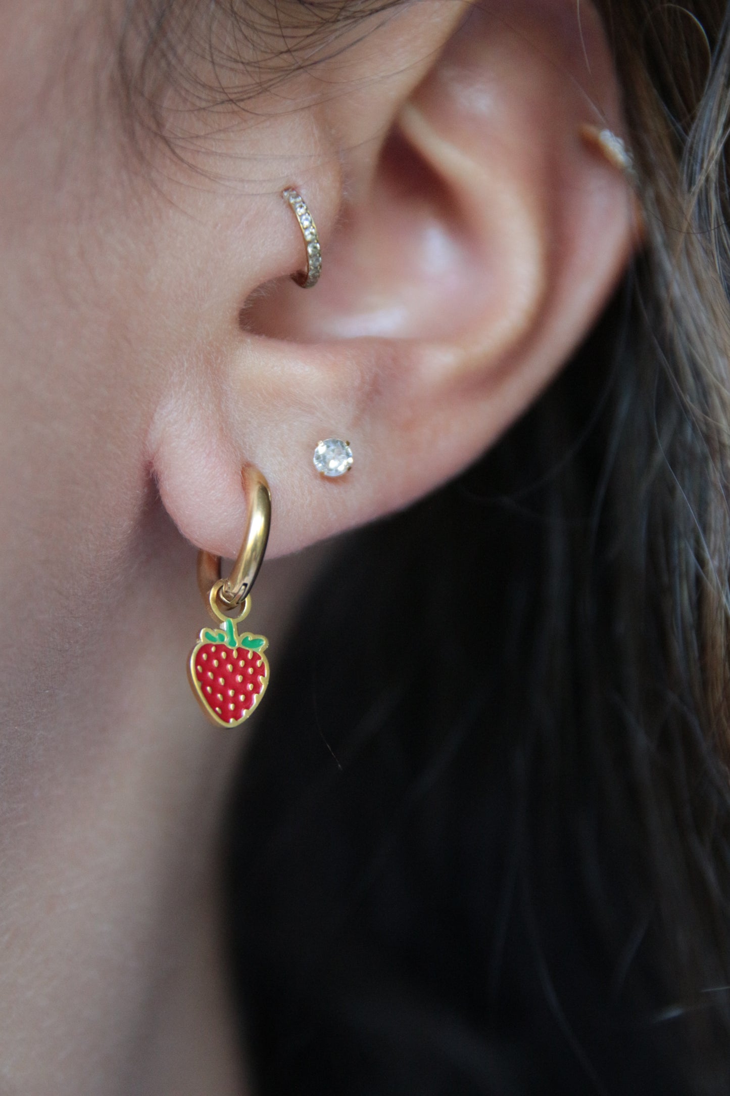 Boucles d'oreilles fraises
