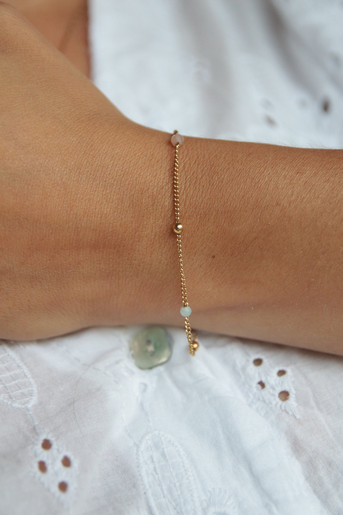 Bracelet perles fin doré - LEA