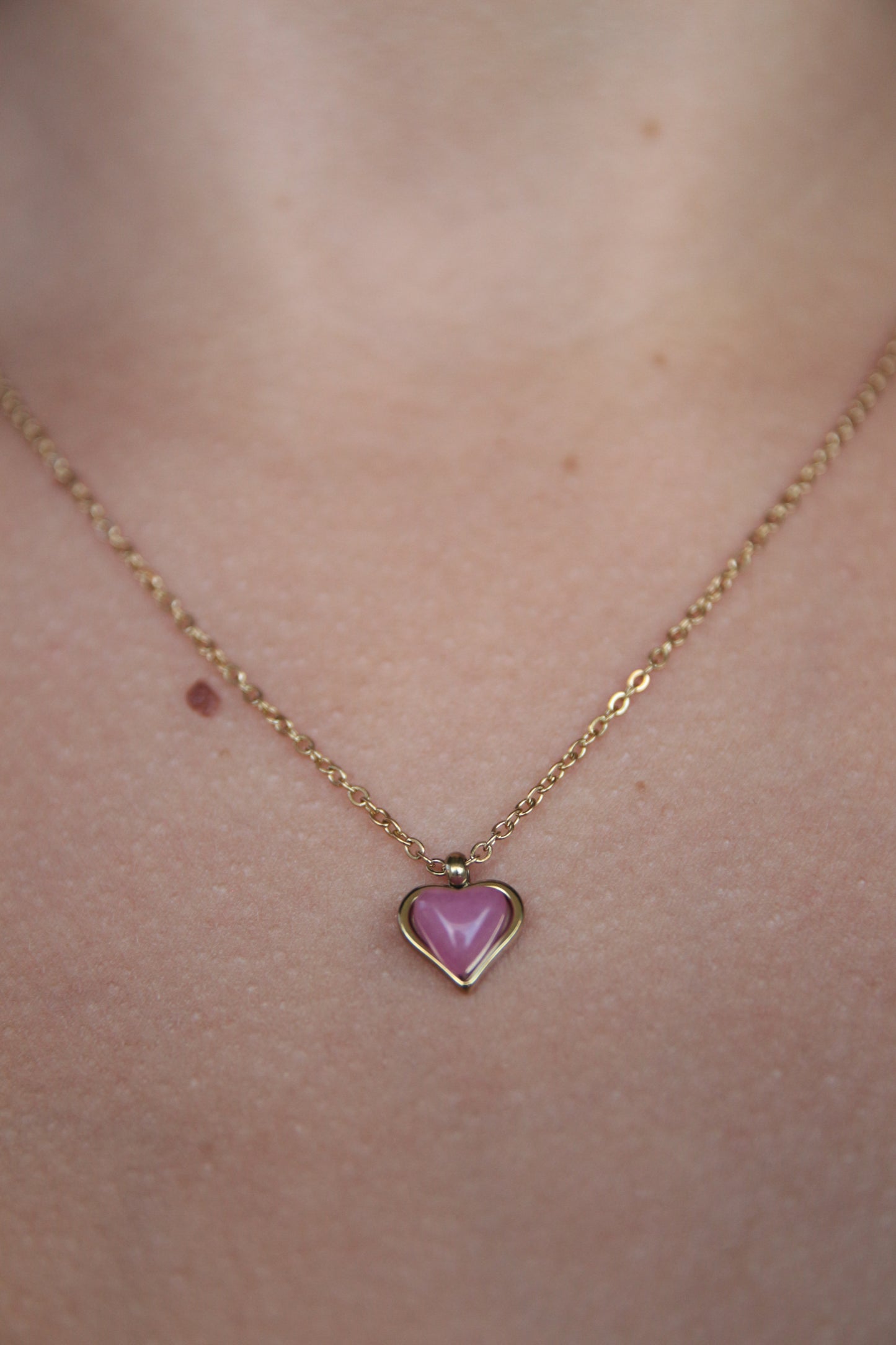 Collier petit coeur rose - LILY