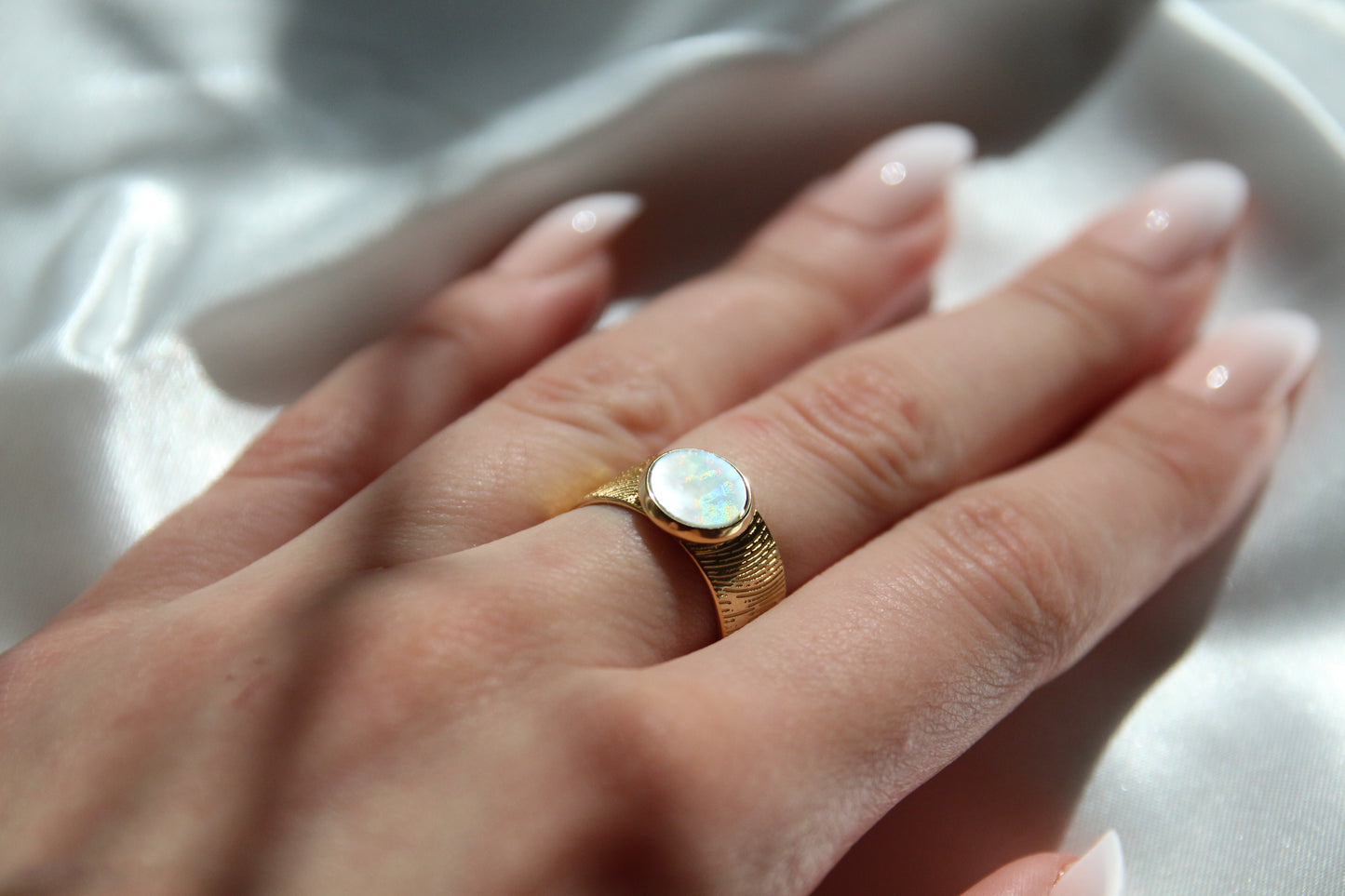 Bague rond nacré