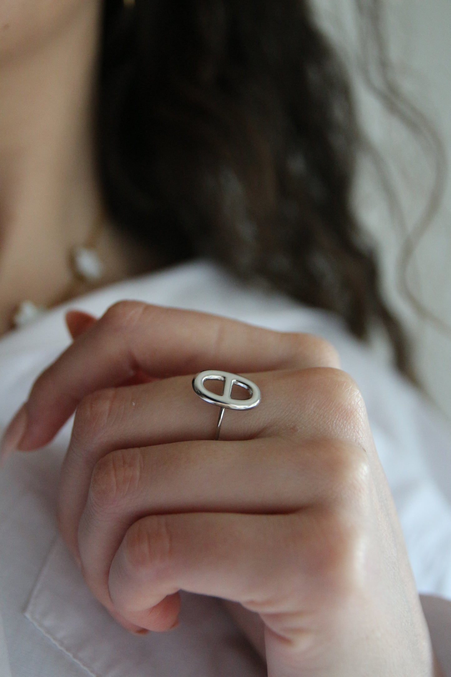 Bague cercle argenté