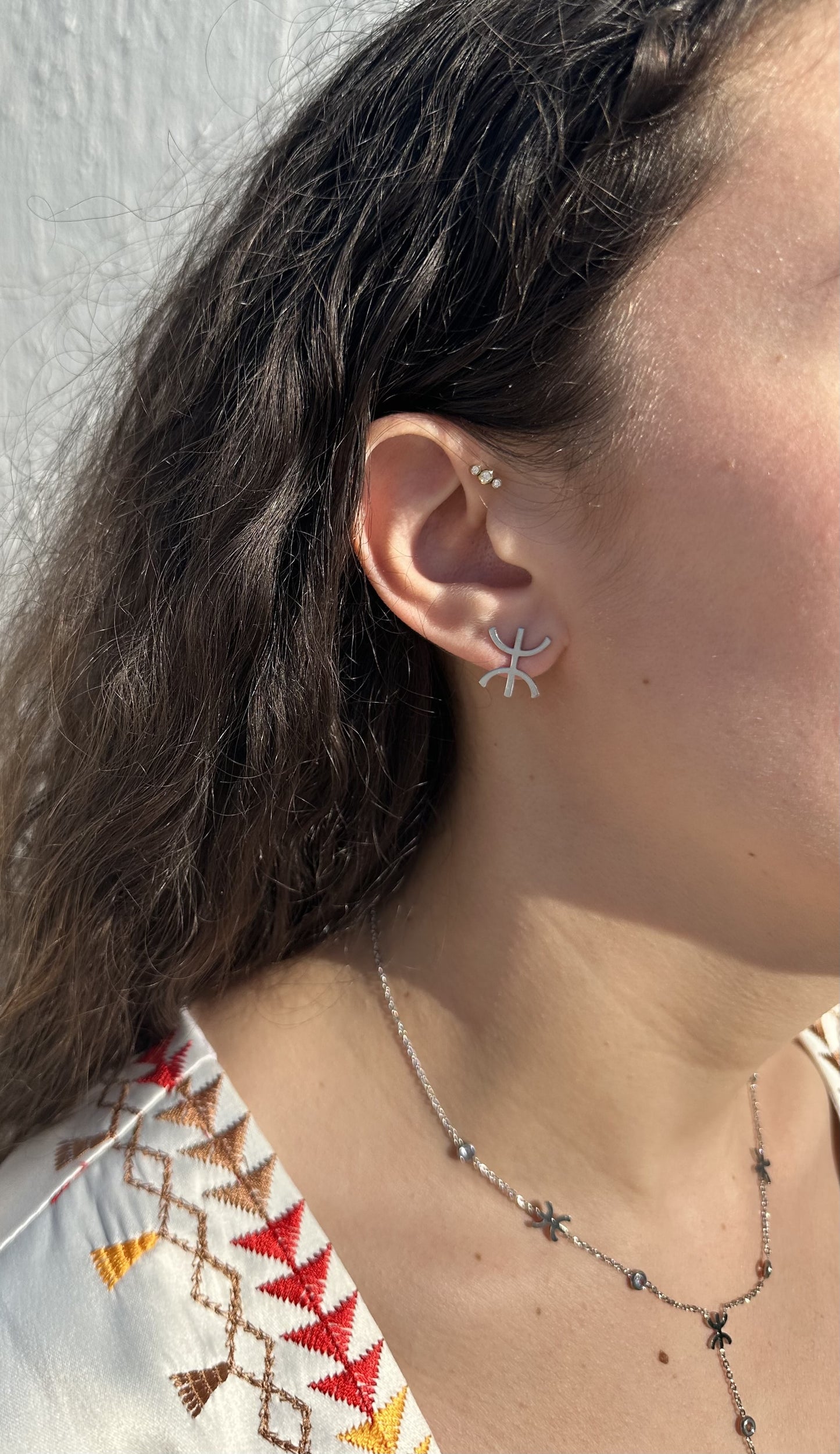 Boucles d'oreilles amazigh argenté