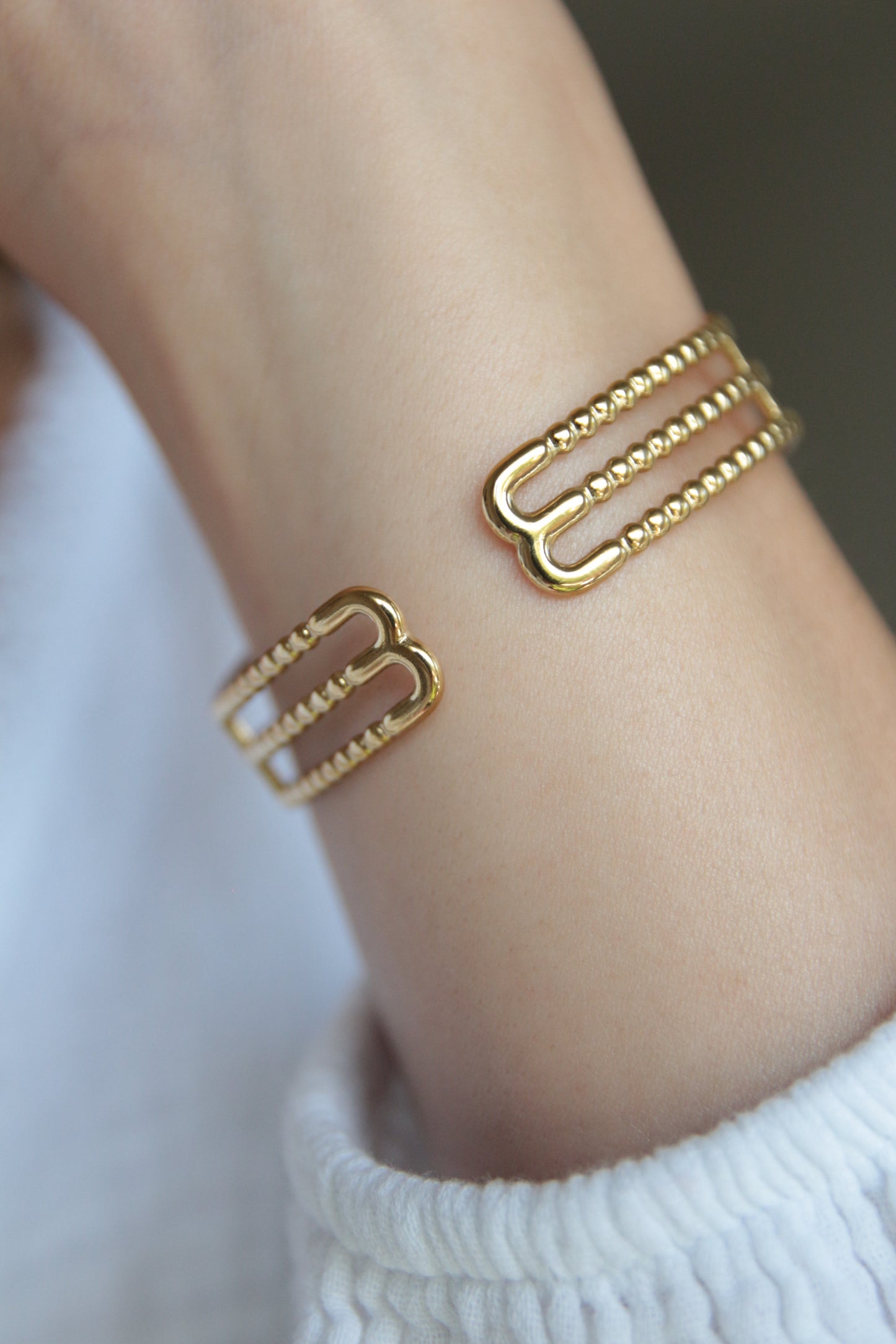Bracelet jonc cristaux blanc - LAYA